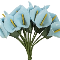 Artificial 144 Mini Calla Lily Craft Flowers -  Blue