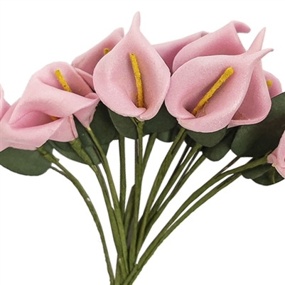 Artificial 144 Mini Calla Lily Craft Flowers -  Pink