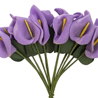 Artificial 144 Mini Calla Lily Craft Flowers -  Purple
