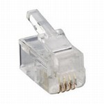 Modular Connectors, 4 Position/4 Contact RJ22 (4P4C) Handset, 100 Pieces, Item# 14-4P4C-100