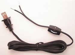 Black Power Cord with Inline Switch, 18/2 SPT-1 Type. Lot of 10 pieces. Item# 96-EXP-002