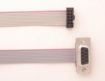 Flat Cable Assemblies: 10 Pos. IDC Socket to 9 Pin F D-Sub, 10 Pieces. Item# ECA-S10D09F-06-A-010