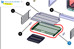 057686-000 RACK, GLIDE, 36" PRO ASSY