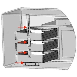 LMD-KIT Modular Drawer Kit - Allows you to stack model LMD 2 or 3 high