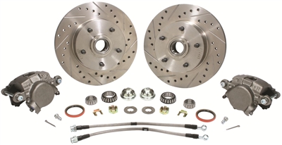 CPP 1955 1956 1957 Chevy Complete Front & Rear Disc Brake Kit - Orginal Spindles