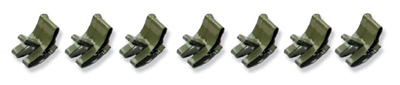 1955 1956 1957 Chevy Gas (or Fuel) and Brake Line Frame Clips, Outside Frame w/ Power Pak, 7 Piece Set
