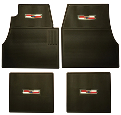 1955 1956 1957 Chevy Floor Mats with Crest Logo, Black