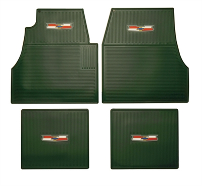 1955 1956 1957 Chevy Floor Mats with Crest Logo, Green