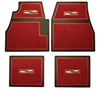 1955 1956 1957 Chevy Custom Carpet Floor Mats, Red with Crest Logo