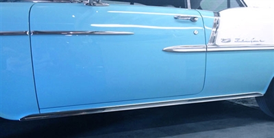 1955 Chevy Custom Rocker Panel Mouldings w/ Clips (OS)