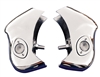 1956 Chevy Chrome Accessory Bumper Guards w/ Lights & Bezels, Rear, Wagon & Nomad