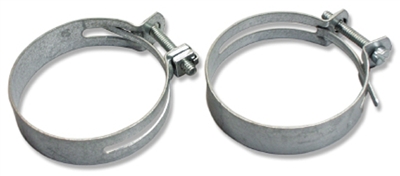 1957 Chevy Gas Tank Filler Pipe Hose Clamps - Pair