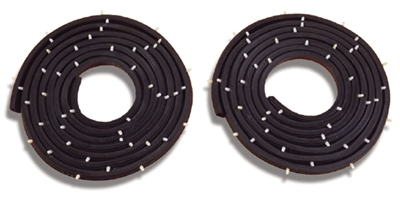 1955 1956 1957 Chevy Door Weatherstrip Seals with Clips, Hardtop, Convertible, Nomad - Pair