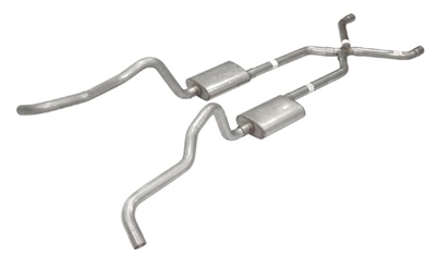 Pypes 1955 1956 1957 Chevy 2.5" Exhaust kit, Wagon/Nomad, Crossmember Back, With X-Pipe