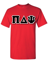 Crew Neck T-Shirt with 4.5-Inch Greek Letters