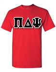 Crew Neck T-Shirt with 6-Inch Greek Letters
