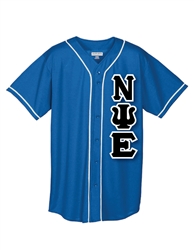 Micro Mesh Baseball Jersey w/ Piping and 4.5-Inch Greek Letters