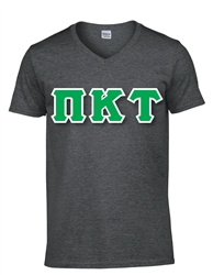 V-Neck T-Shirt with 4.5-Inch Greek Letters