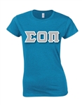 Sorority Crew Neck T-Shirt with 4-Inch Greek Letters