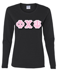 Long Sleeve T-Shirt with 4-Inch Greek Letters