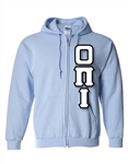Zip-Up Hooded Sweatshirt with 4.5-Inch Greek Letters