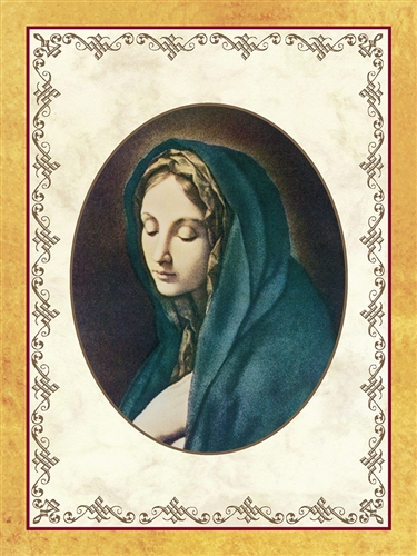 sorrowful madonna painting perpetual spiritual enrollment card