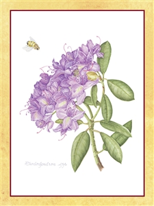 purple rhododendron on white background perpetual spiritual enrollment card