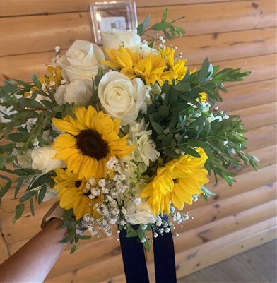 Sunflower and Navy Blue Wedding