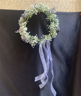 Lavender and White Wedding Flower Girl Crown