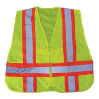 OPG Adjustable High Visibility Green 5 Point Class 2 Tear-Away Vest with Full Mesh Body