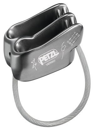 Petzl VERSO lightweight belay rappel device GRAY