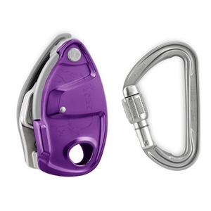 Petzl GRIGRI + assisted braking belay device with anti-panic feature