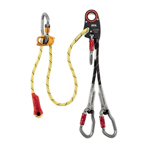 Petzl LEZARD Helivac lanyard with securing of the drop-off/recovery phases