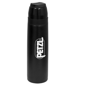 Petzl stainless vacuum thermos with Petzl logo, 17oz, Black