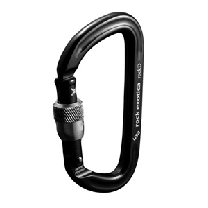 Rock Exotica rockD Screw-Lock Black Carabiner