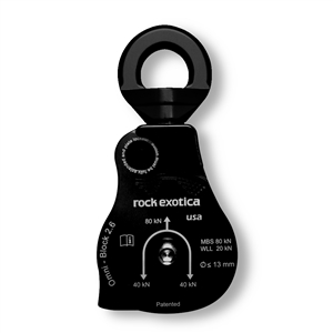 Rock Exotica Omni-Block 2.6" Single Black Pulley P55-B