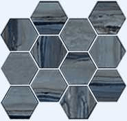 Exotic Stone Lagoon Polished Porcelain Tile  Hexagon Mosaic
