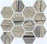 Exotic Stone Fossil Natural Porcelain Tile  Hexagon Mosaic