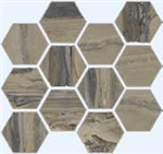 Exotic Stone Tundra Polished Porcelain Tile  Hexagon Mosaic