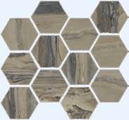 Exotic Stone Tundra Polished Porcelain Tile  Hexagon Mosaic