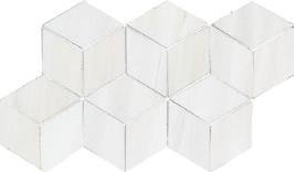 3D Hexagon Mosaic Dolomite White Pol. (7" X 12.6") Sheet