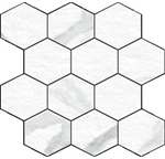 Mosaic Blast Statuario Hexagon (12" X 12") Sheet Suwanee, Atlanta, Johns Creek, Buford, Duluth, Gwinnett, Alpharetta, Lilburn, Roswell,Flooring, Tile, Wood, Porcelain Tile, Ceramic Tile, Mosaic Tile, Mosaic, installation product sale, happy floors, happy