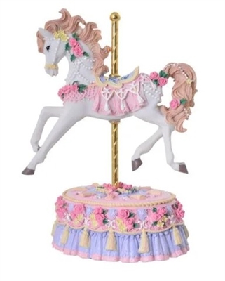 Musical Horse Carousel Pink