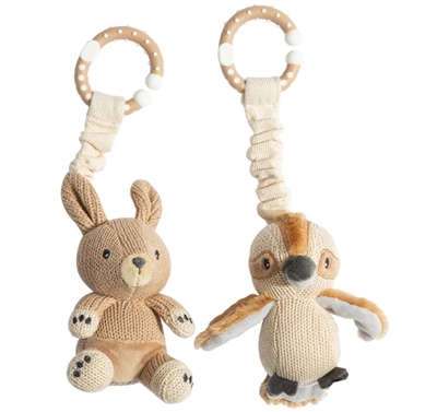 Living Textiles Stroller Toys - Kangaroo & Kookaburra