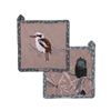 The Linen Press Organic Pot Holder Kookaburra & Banksia