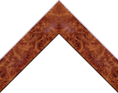 Corner sample of Honey Pecan picture frame moulding