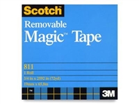 3M 811 Magic Plus Tape 3/4"x72 Yard Roll <BR> 3 in. Core