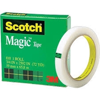 3M 810 Magic Tape <BR> 3/4" x 72 Yd Roll <BR> 3" Core