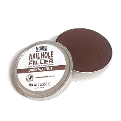 Nail hole filler for wood frames