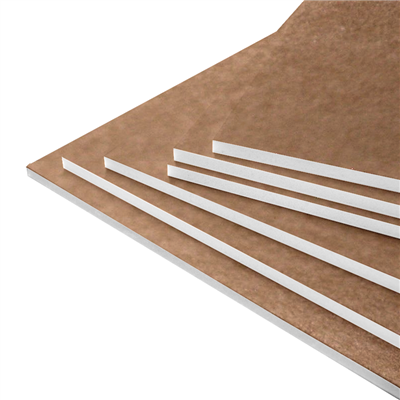 Stack of white facing white core dense foam board